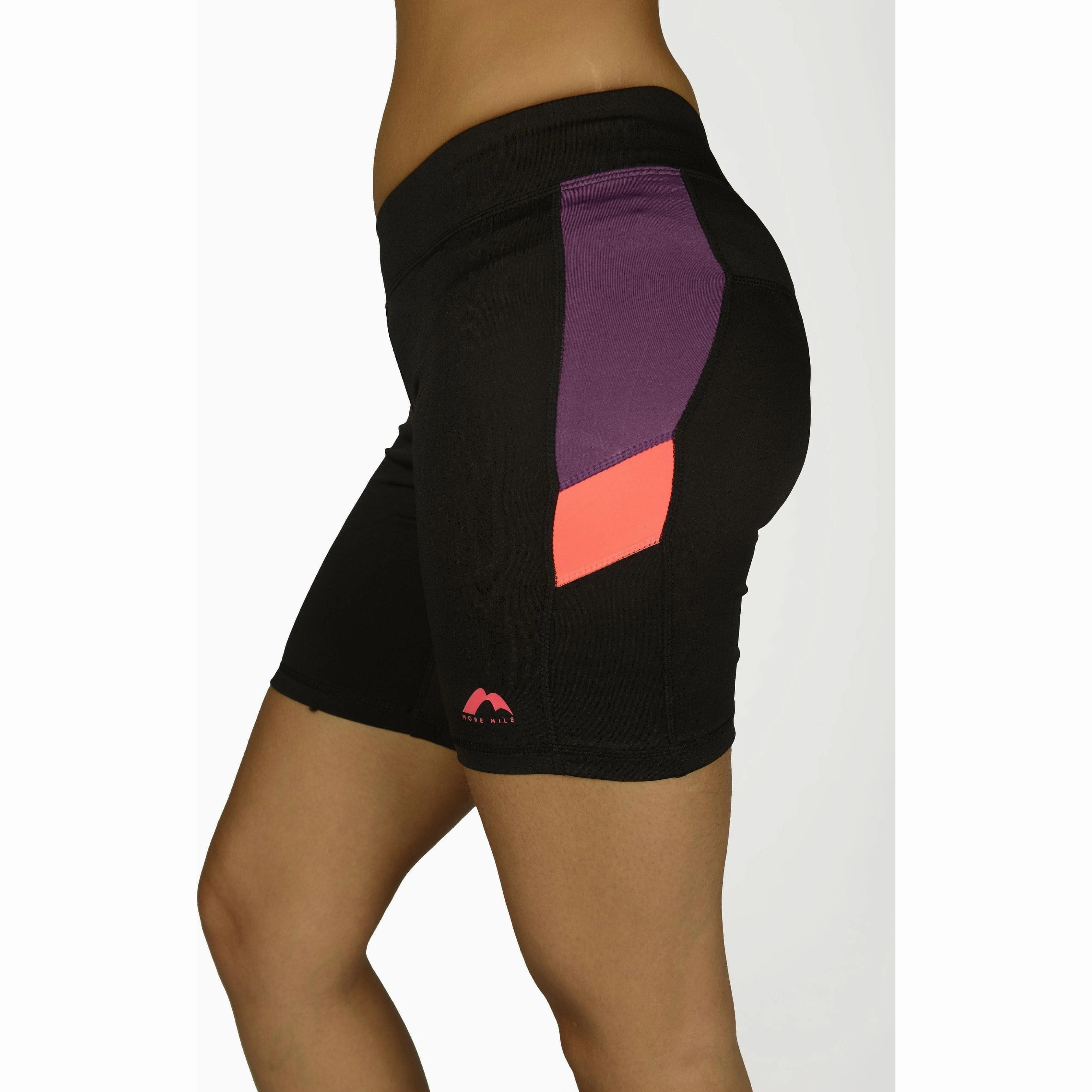 Reinforced Seams More Mile More-Tech Womens Short Running Tights - Black