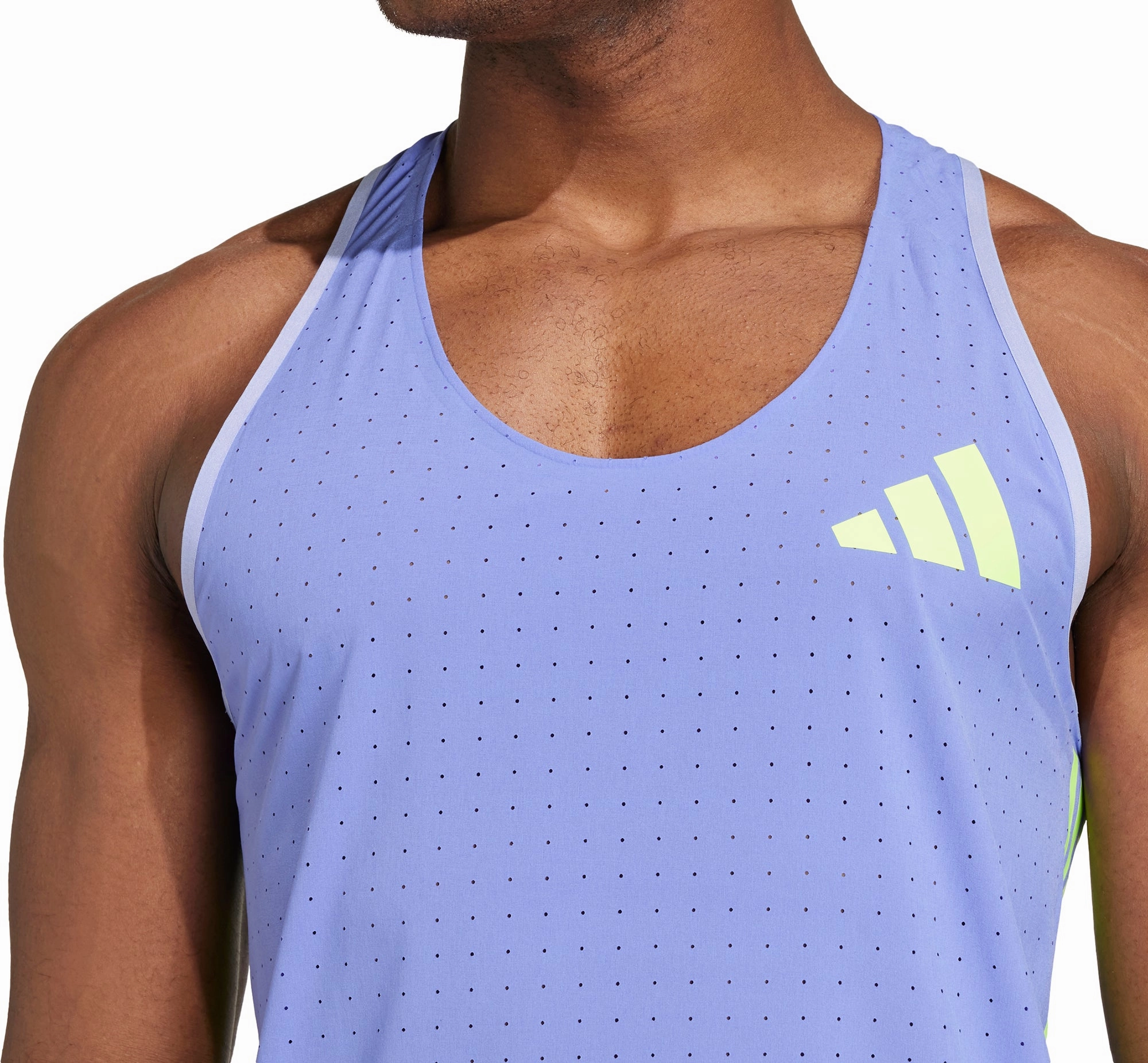 adidas Adizero Promo Mens Running Vest - Blue Indoor