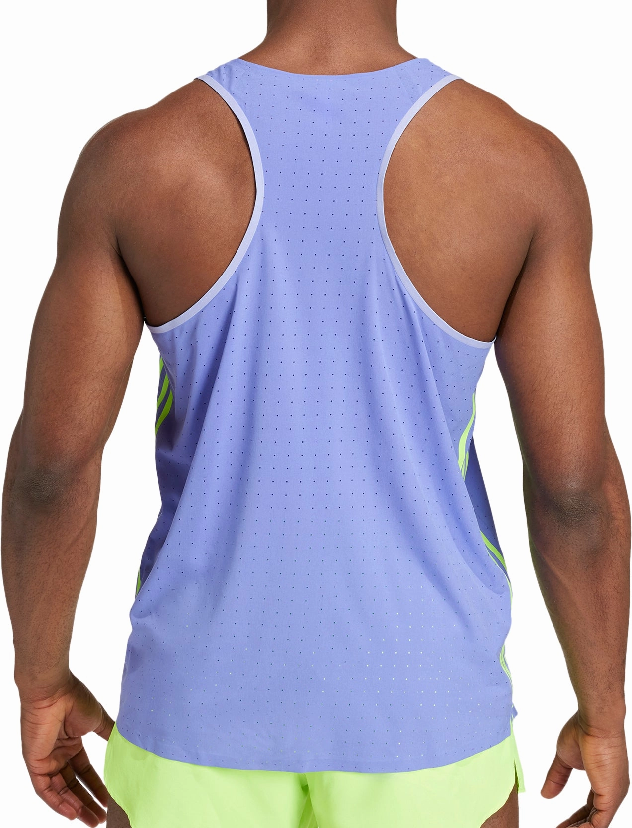 safeguard High Visibility Accents adidas Adizero Promo Mens Running Vest - Blue