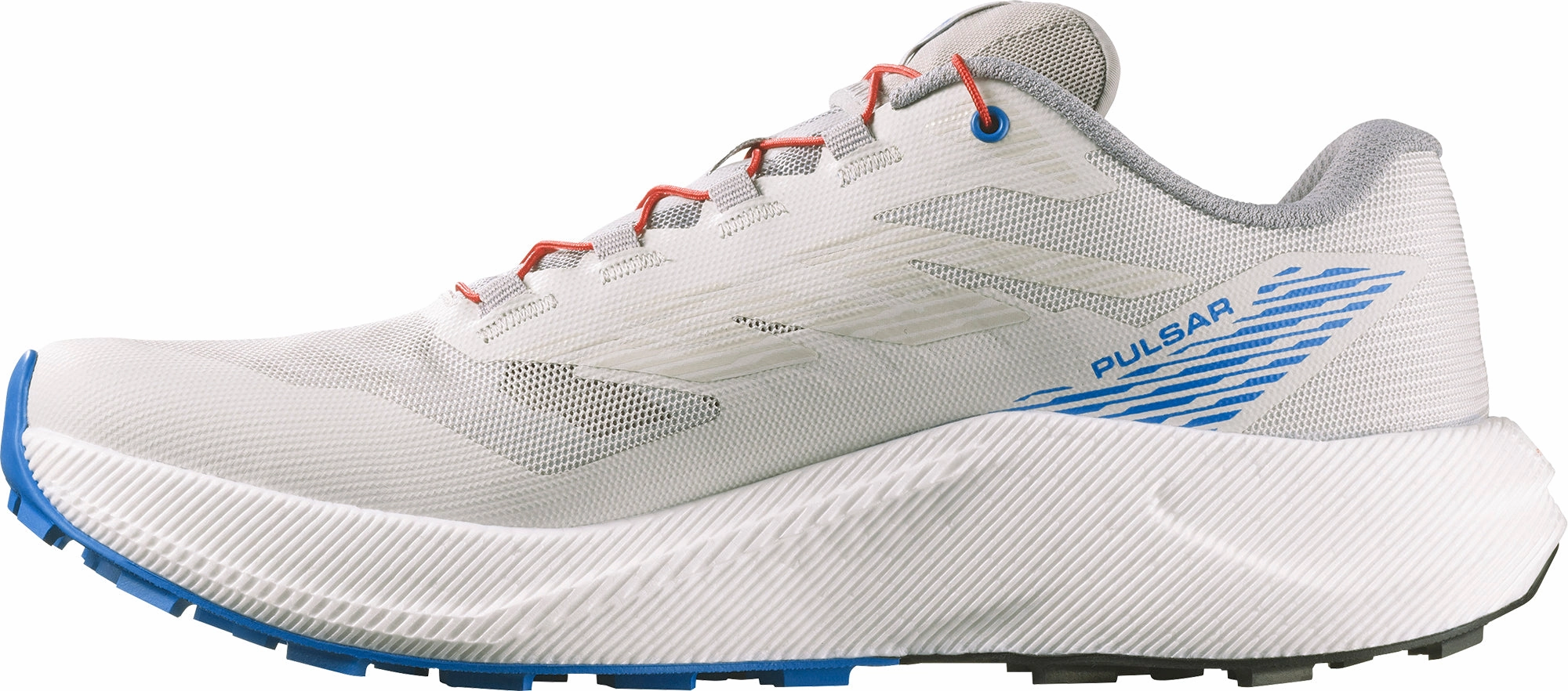 fitness activities Breathable Material Salomon Pulsar Mens Trail Running Shoes - White