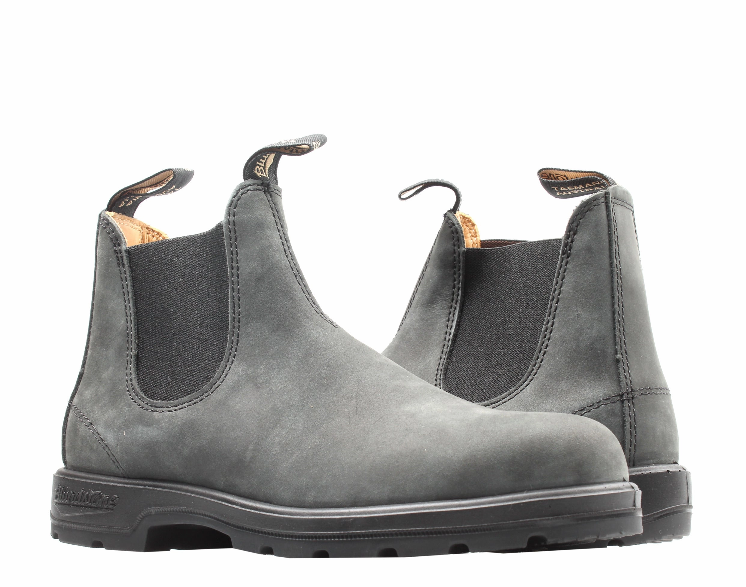 Slip Resistant Outsole Rugged Look Blundstone 587 Classic Chelsea Boots Rustic Black Pull-On Adult BL587