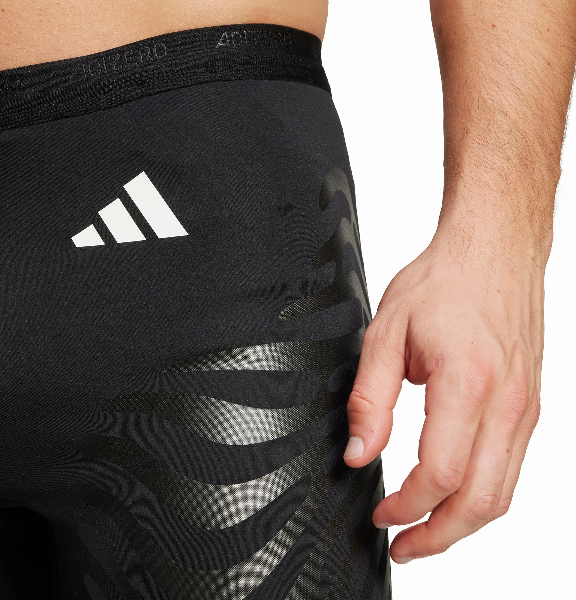 Fitness Friendly adidas Adizero Control Mens Short Running Tights With Stash Pocket - Black