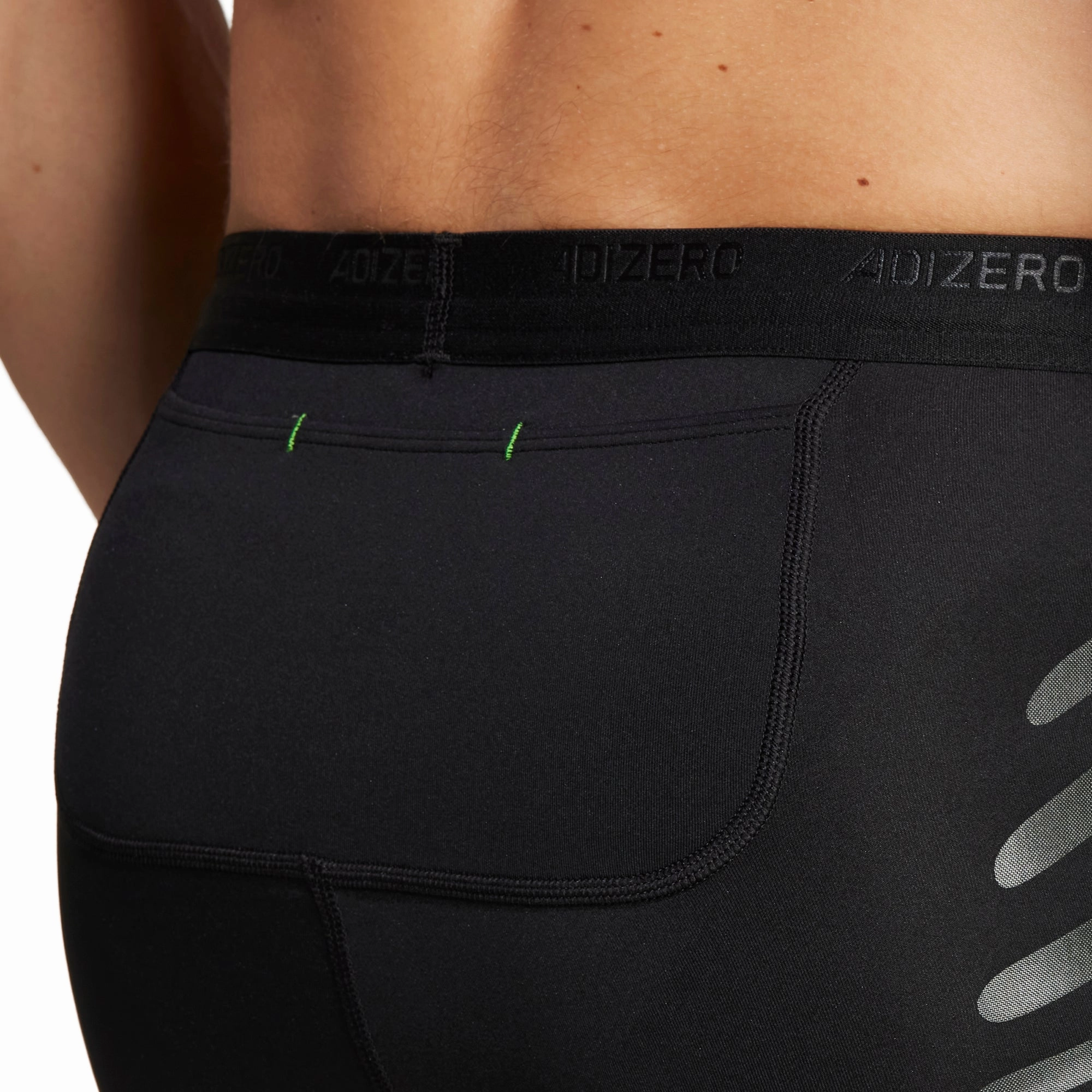 Workout Gear adidas Adizero Control Mens Short Running Tights With Stash Pocket - Black