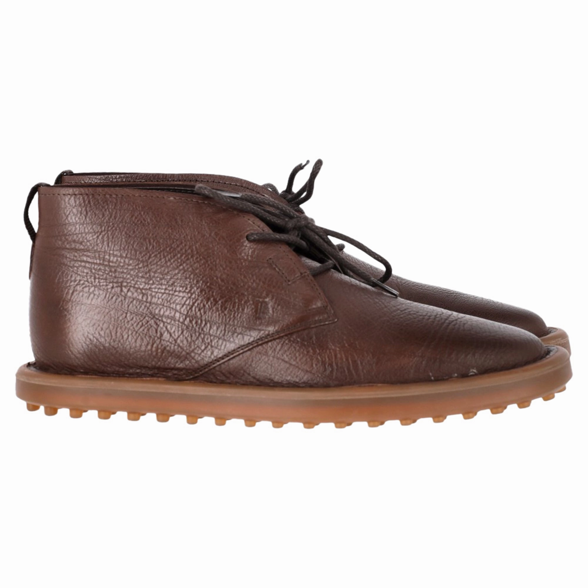 Tod's Lace-Up Desert Boots in Brown Leather Street Cool