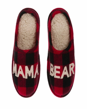 Dearfoams Women's Buffalo Check Mama Bear Mom Clog House Slipper Road