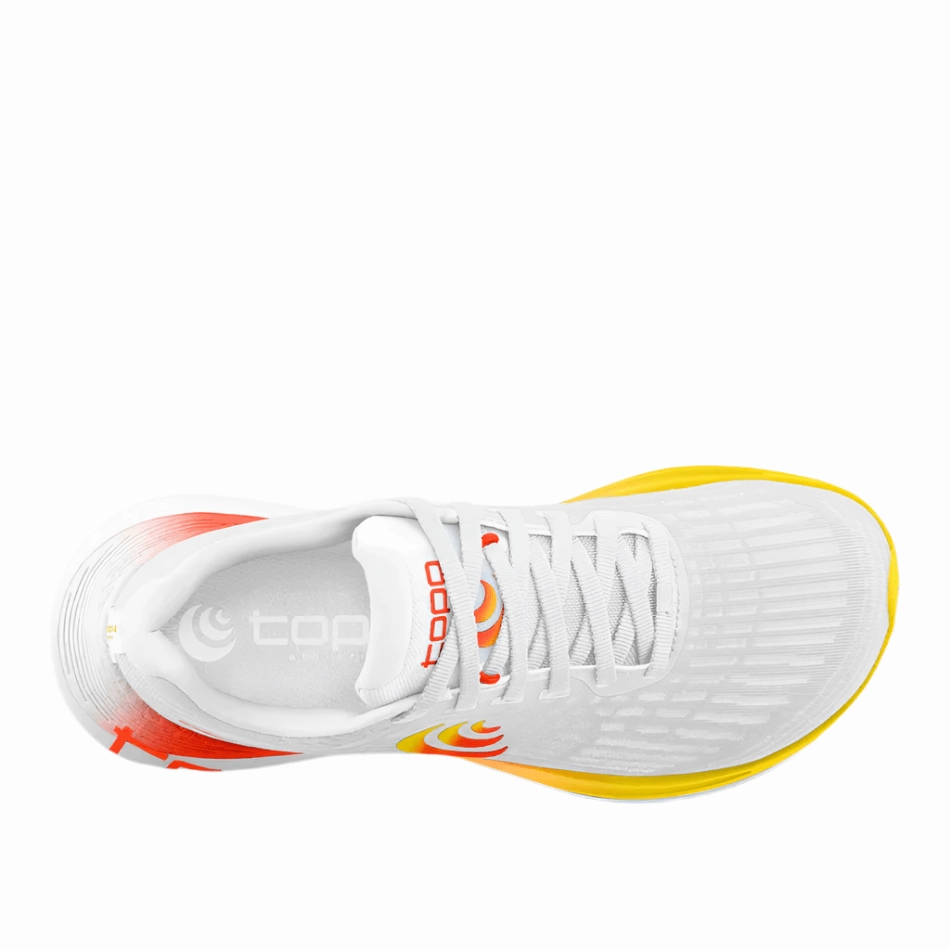 quarter - length running wear Topo Men's Specter 2 Running Shoes in White/Sunset SS25