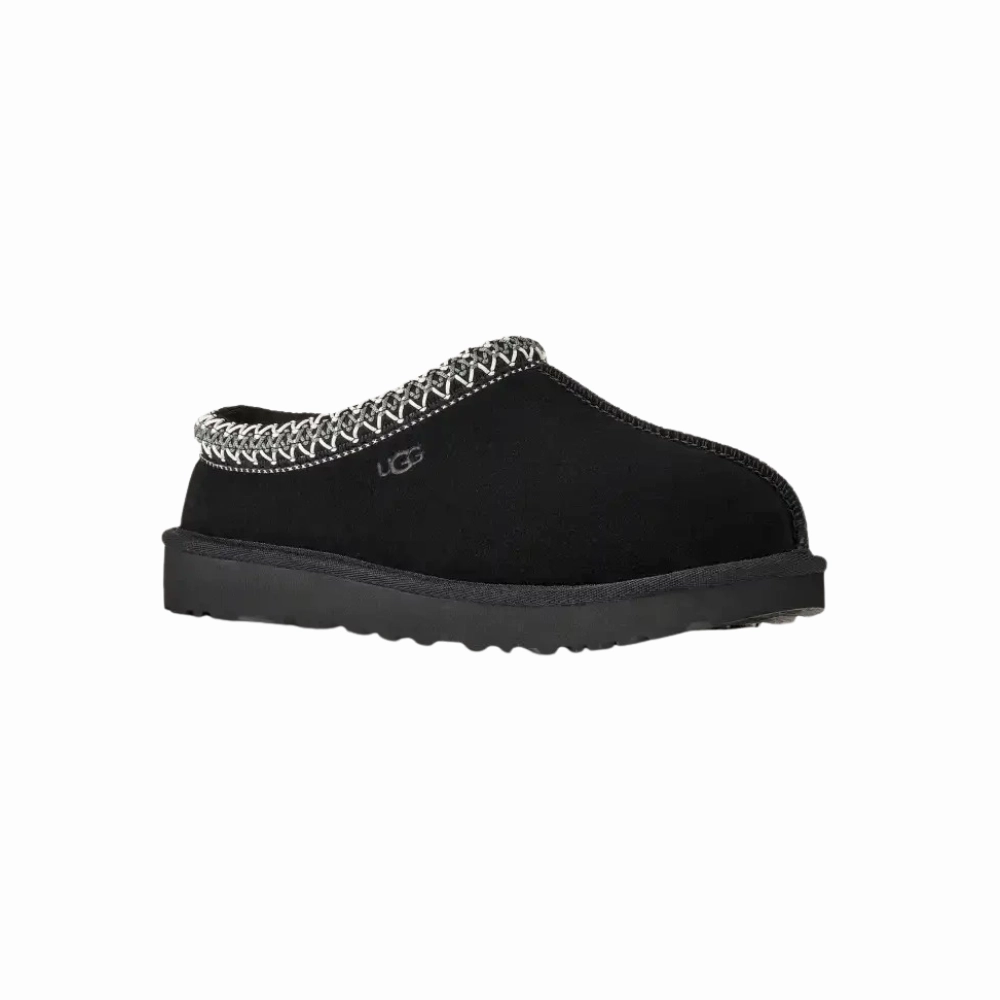UGG Tasman II 1174470-BLK Slippers Women's Black Suede Sheepskin Slip On GUG37 Sporty Comfort Reinforced Stress Points