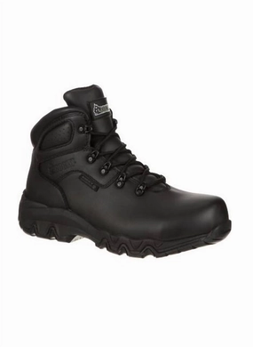 Men's Bigfoot Composite Toe Waterproof Work Boot - Extra Wide In Black Ready Use Shock Absorbing Functional Minimalist