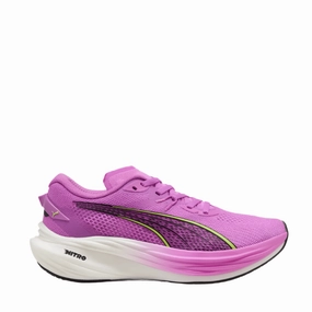 Puma Women's Deviate NITRO 3 Running Shoes in Pure Magenta/Yellow Alert/Puma White SS25 cushioned - footbed shoes synthetic shoes