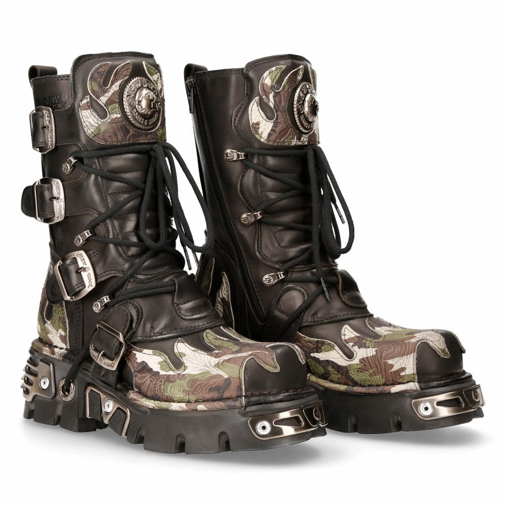 Low Profile Windy Weather 591 S15 Camouflage Flame Metallic Biker Goth Boots