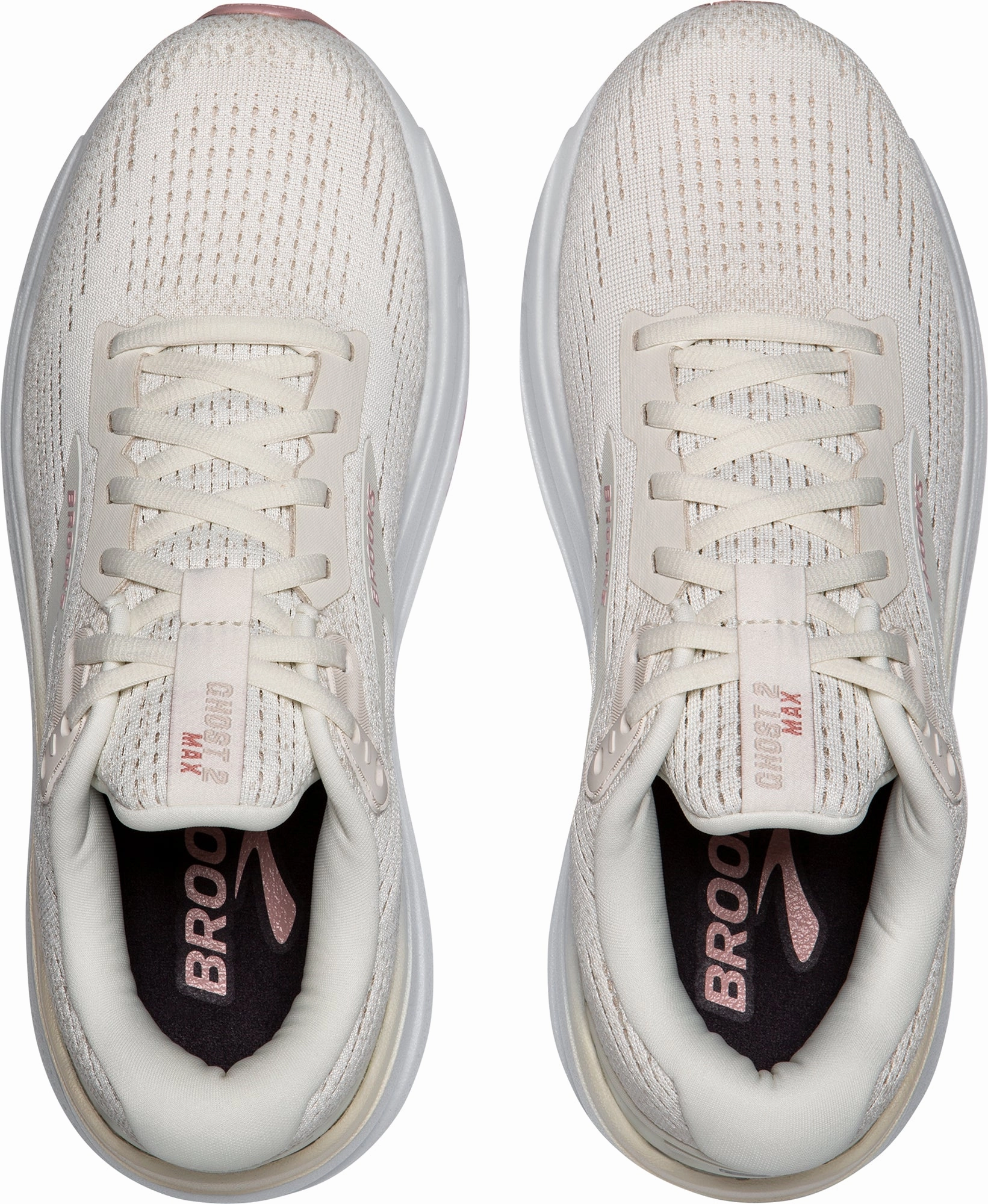long - distance runner adjustable lacing shoes Brooks Ghost Max 2 Womens Running Shoes - Cream