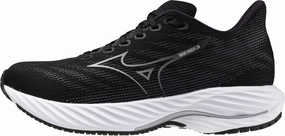 squash player shoes Mizuno Wave Rider 28 WIDE FIT (D) Womens Running Shoes - Black