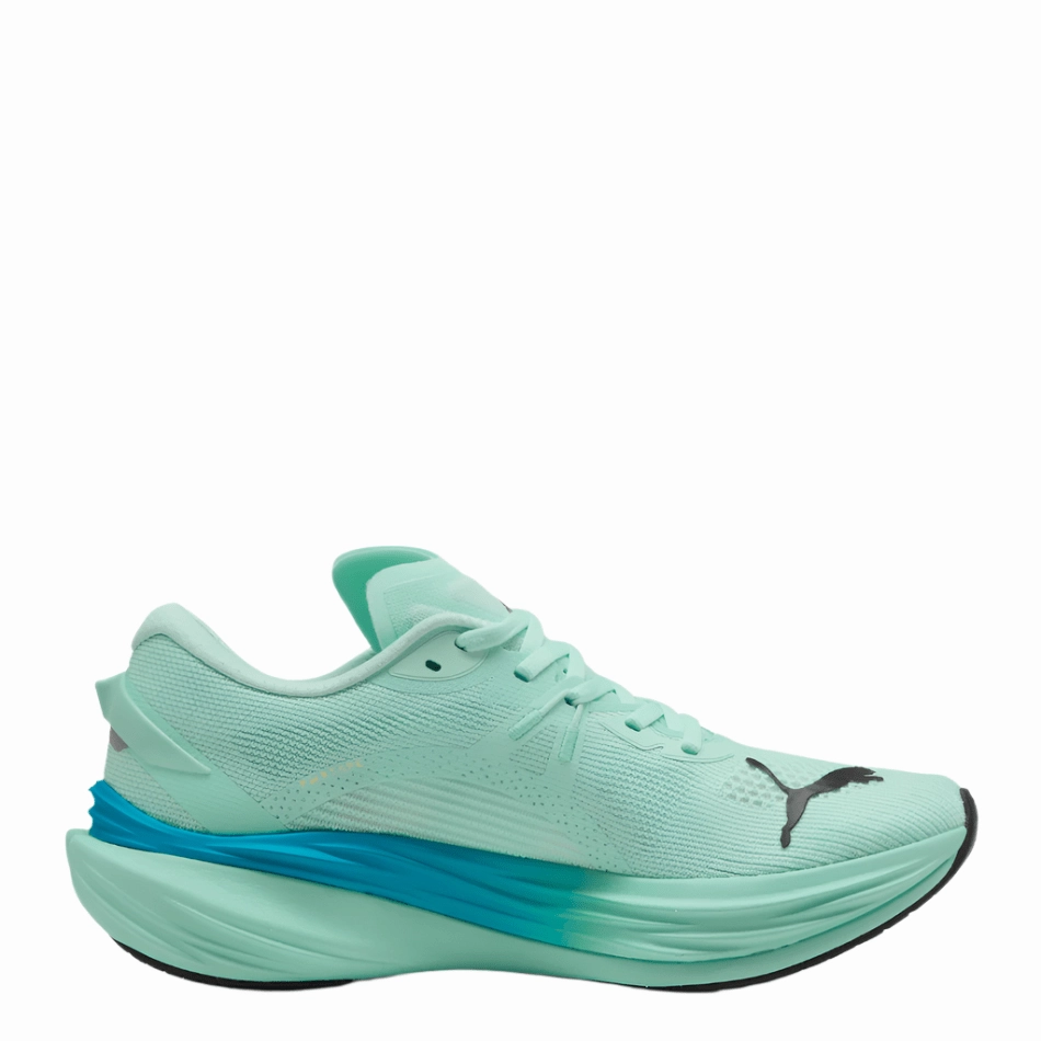 high - altitude running shoes Custom - made PUMA Men's Deviate NITRO 3 Running Shoes in Mint Melt/Speed Blue AW25