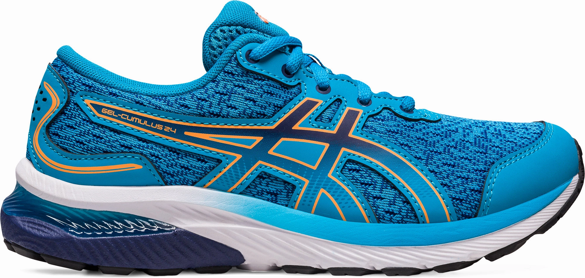 Asics Gel Cumulus 24 GS Junior Running Shoes - Blue Reinforced Arch