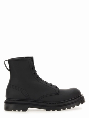 Leather Boots With Tubular Lace-Up Design Casual Outdoor Essential