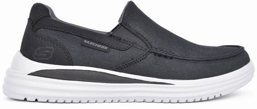 Skechers Proven Suttner Canvas Slip On Mens Walking Shoes - Black Lightweight Option Waterproof gear