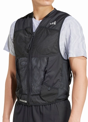 plus-size adidas Ultimate Pocket Mens Running Gilet - Black