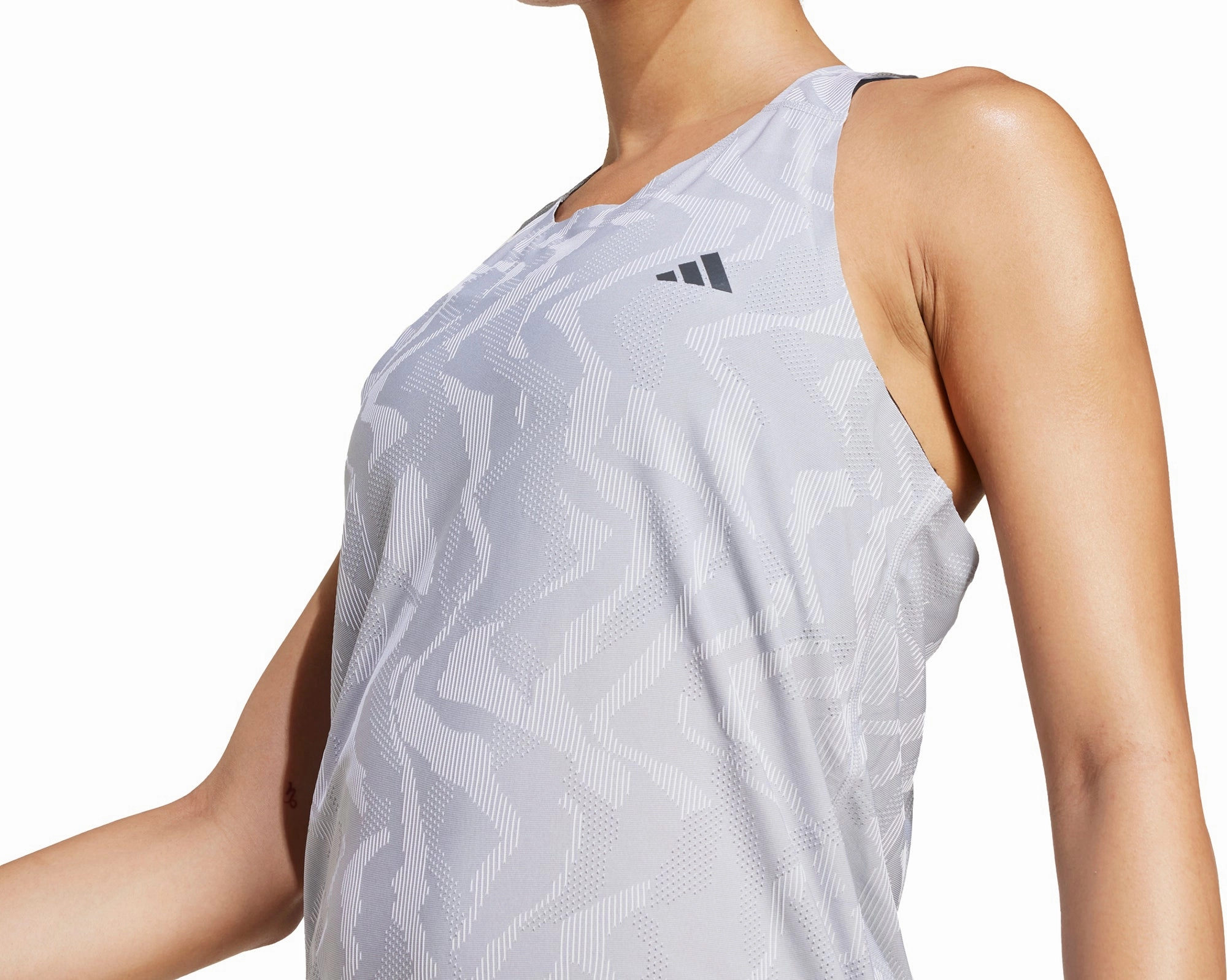 adidas Ultimate AIRCHILL Engineered Womens Running Vest Tank Top - Grey proportion without zippers