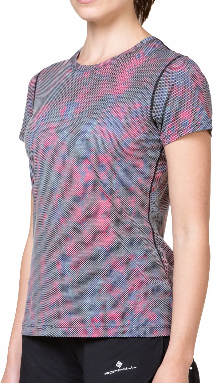 Ronhill Tech Golden Hour Short Sleeve Womens Running Top - Purple hypoallergenic material