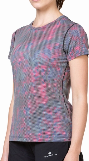 Ronhill Tech Golden Hour Short Sleeve Womens Running Top - Purple hypoallergenic material