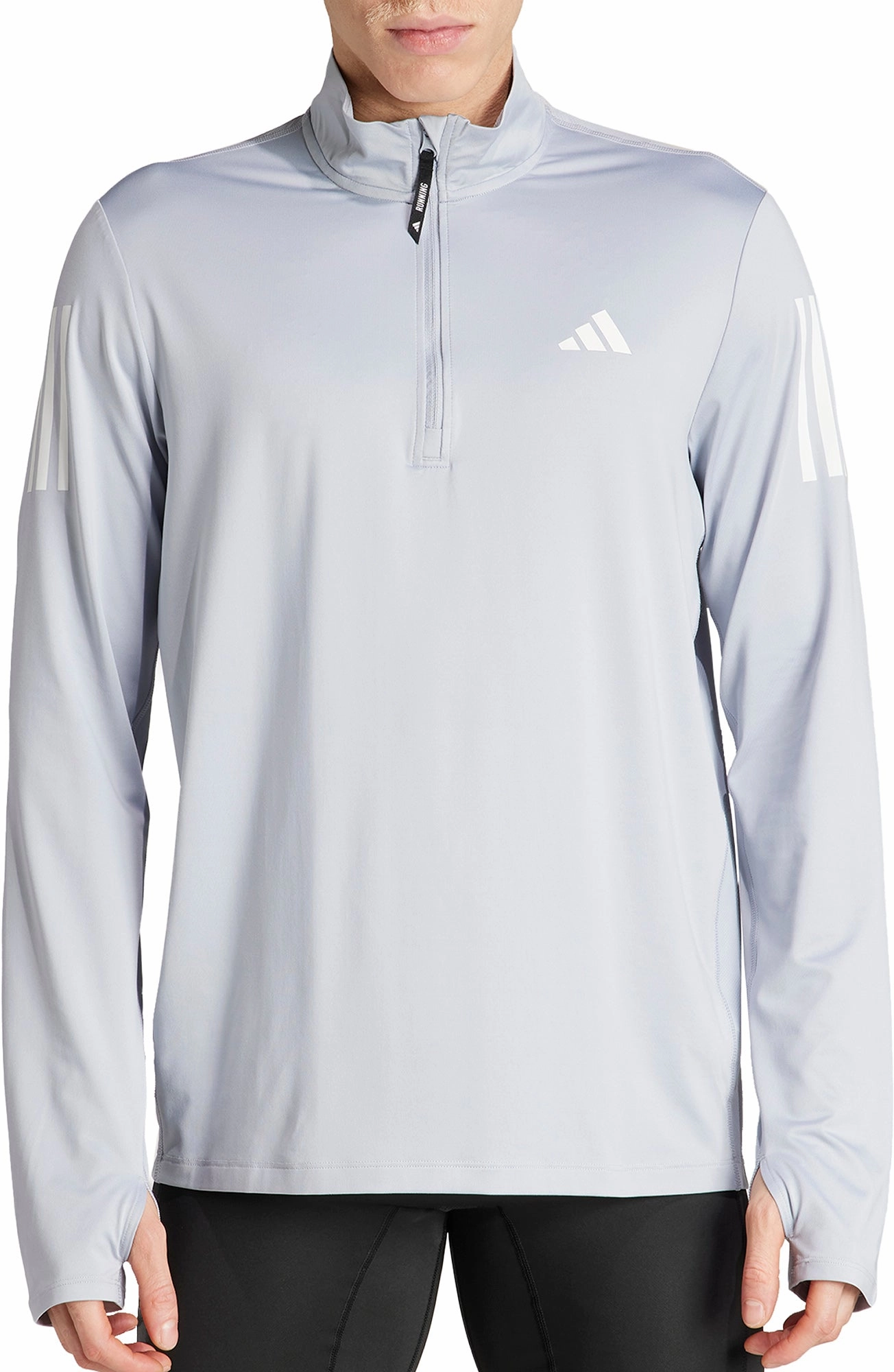 Office Furniture adidas Own The Run Half Zip Long Sleeve Mens Running Top - Grey