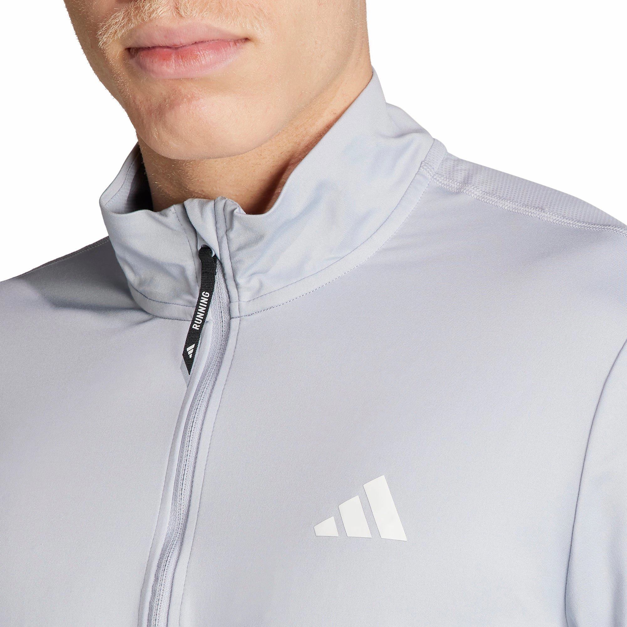 Ceremony adidas Own The Run Half Zip Long Sleeve Mens Running Top - Grey