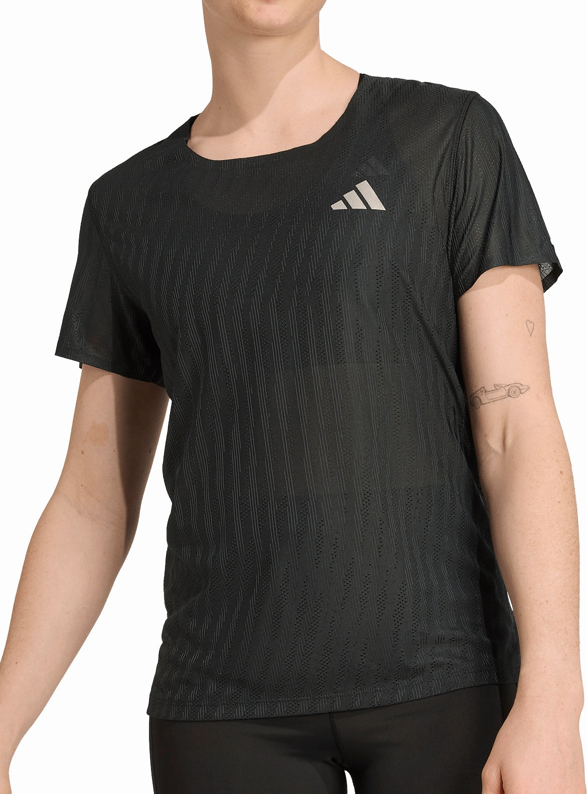 adidas ADI365 ClimaCool  Short Sleeve Womens Running Top - Black Running Speed
