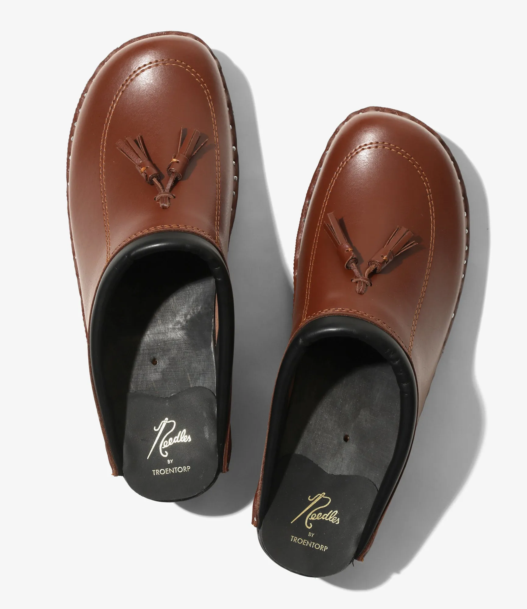 Minimalist Footwear Tech Odor Control Footbed Twin Tassel 'Monet' Clog ?C?Brown Leather