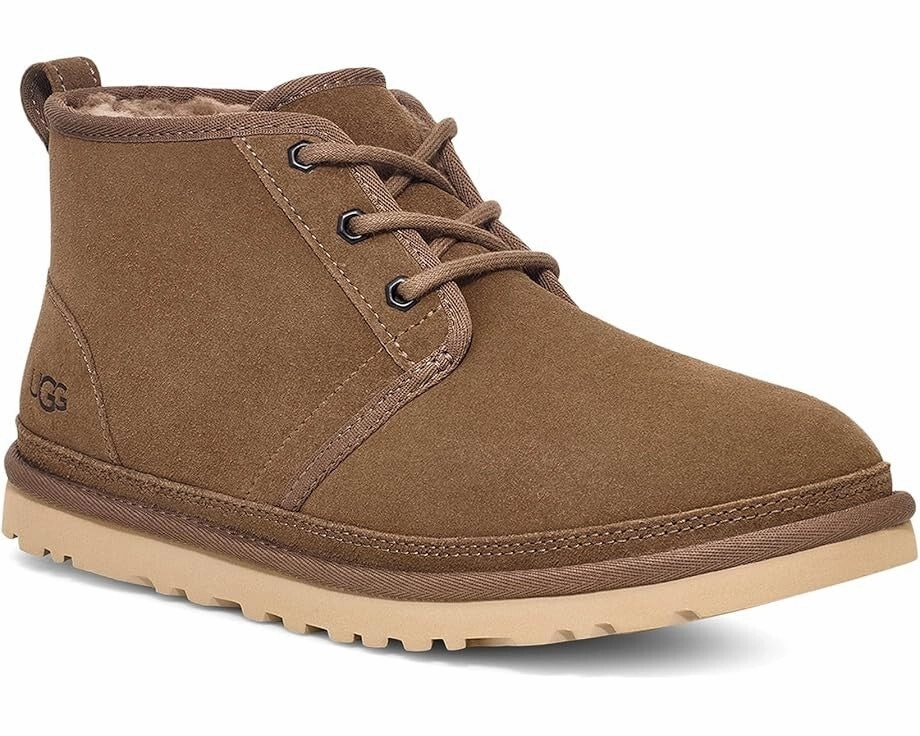 UGG Neumel 3236-HCK Chukka Boots Mens US 8 Brown Suede Wool Casual Shoes KHD1926 Padded Interior Outdoor Explorer Breathable Rural Traveler