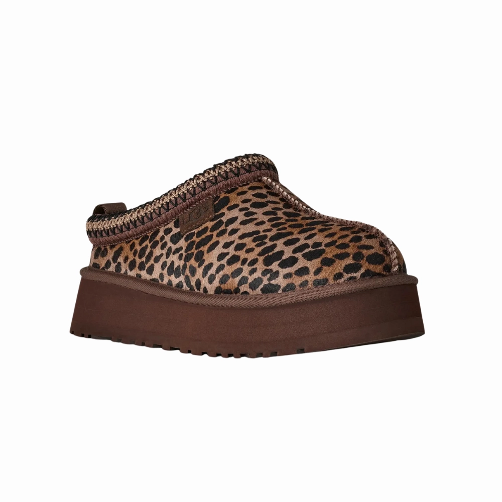 UGG Tazz Caspian 1178430-BCDR Womens Brown Spotted Print Platform Slipper GUG121 Streamlined Design Soft Sandal Fit