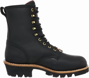 Subtle Aesthetic Paladin 8" Waterproof Insulated Steel Toe Logger (Wide Width) In Black