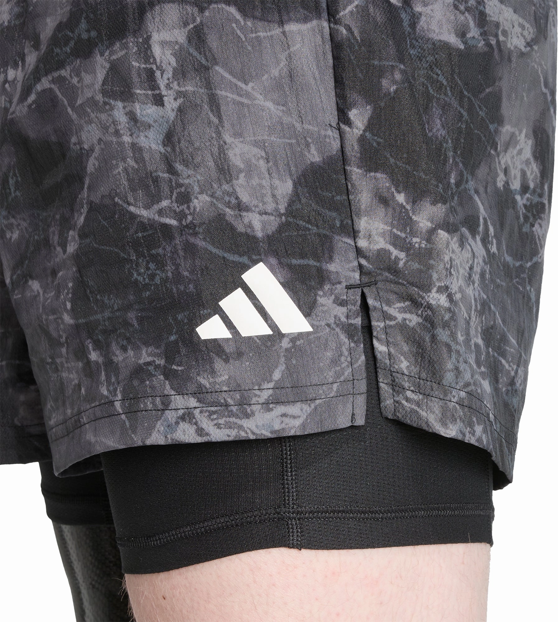 Stay Cool animal print shorts adidas Own The Run Spray Dye 2 In 1 Mens Running Shorts - Grey