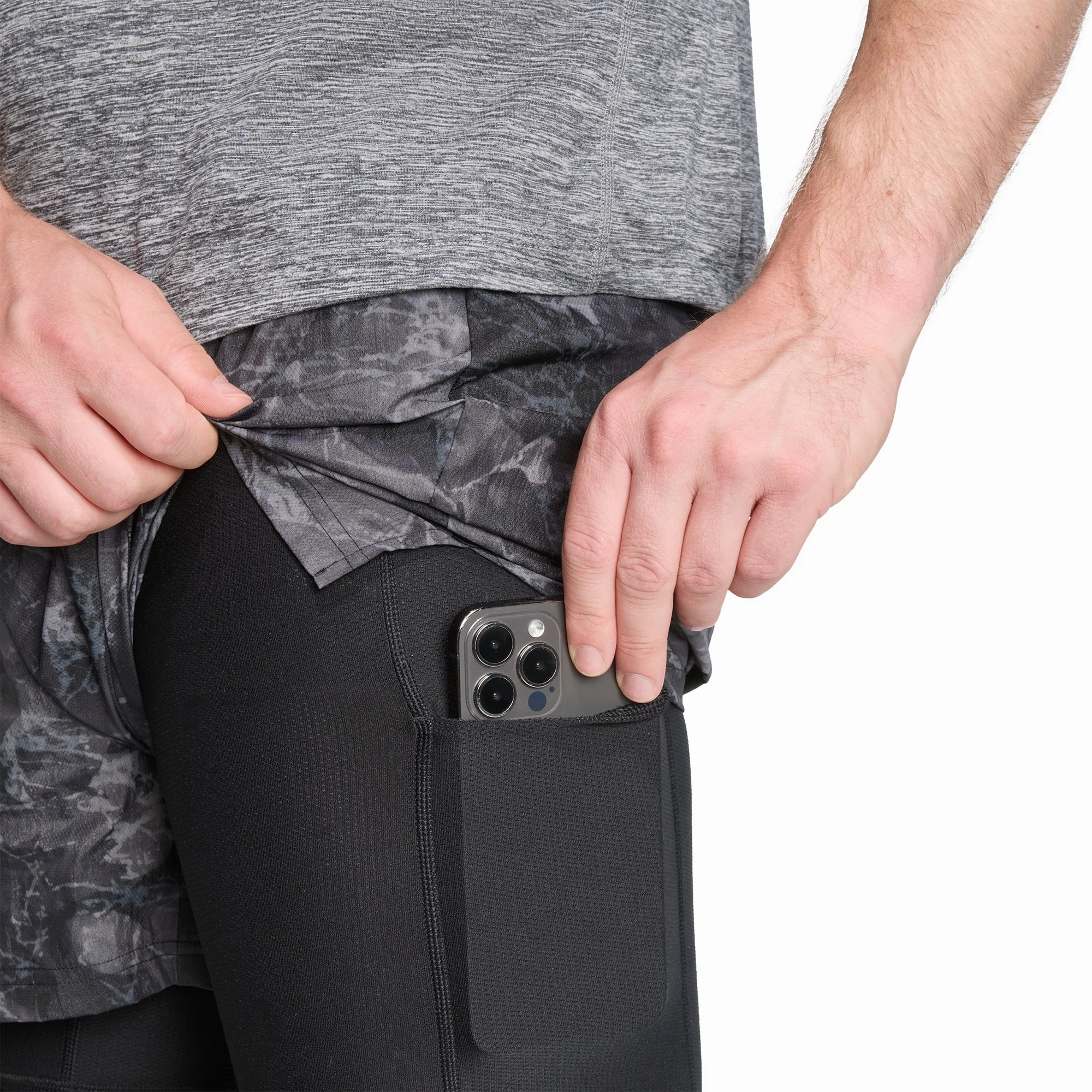 Socks Active Motion adidas Own The Run Spray Dye 2 In 1 Mens Running Shorts - Grey