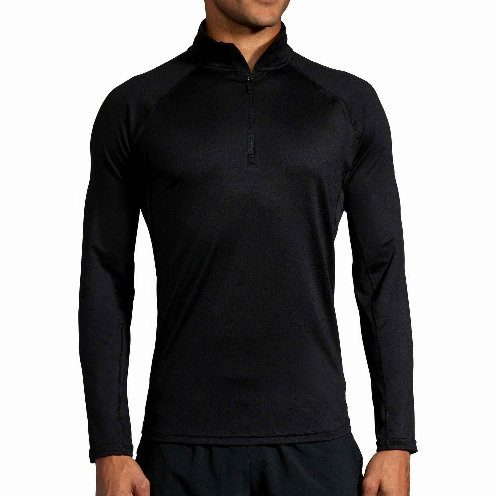 Satinette Internet Brooks Dash Half Zip Long Sleeve Mens Running Top - Black