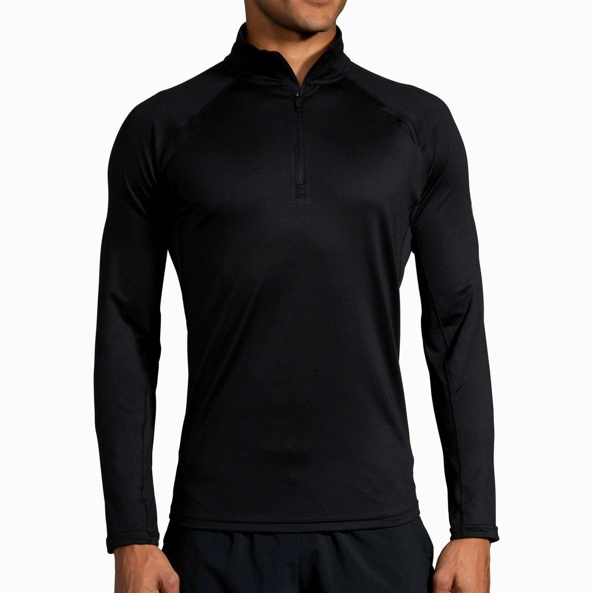 scarf Spring - wear Brooks Dash Half Zip Long Sleeve Mens Running Top - Black