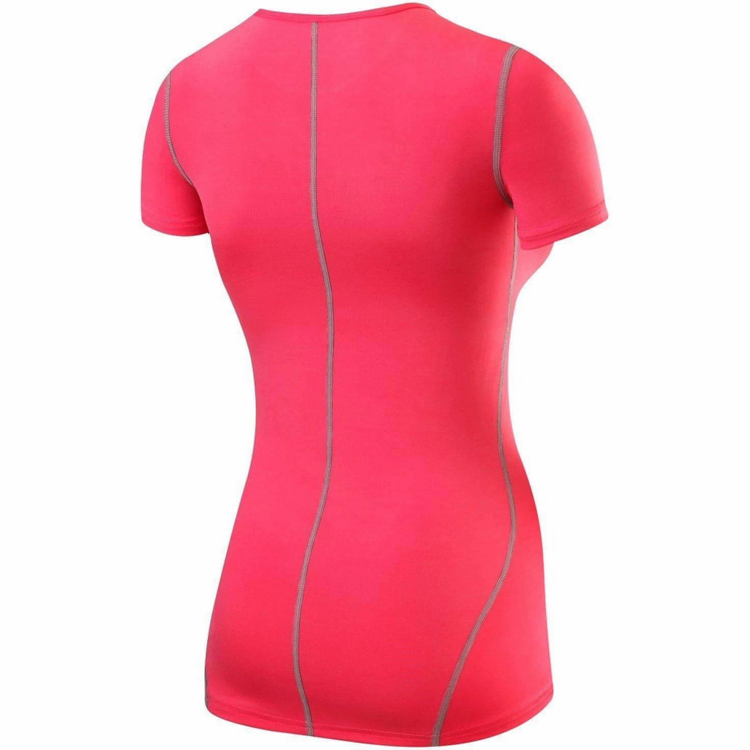 TCA Pro Performance Womens Short Sleeve Baselayer Running Top - Pink Breathable Comfort Fit Urban Fashion Look