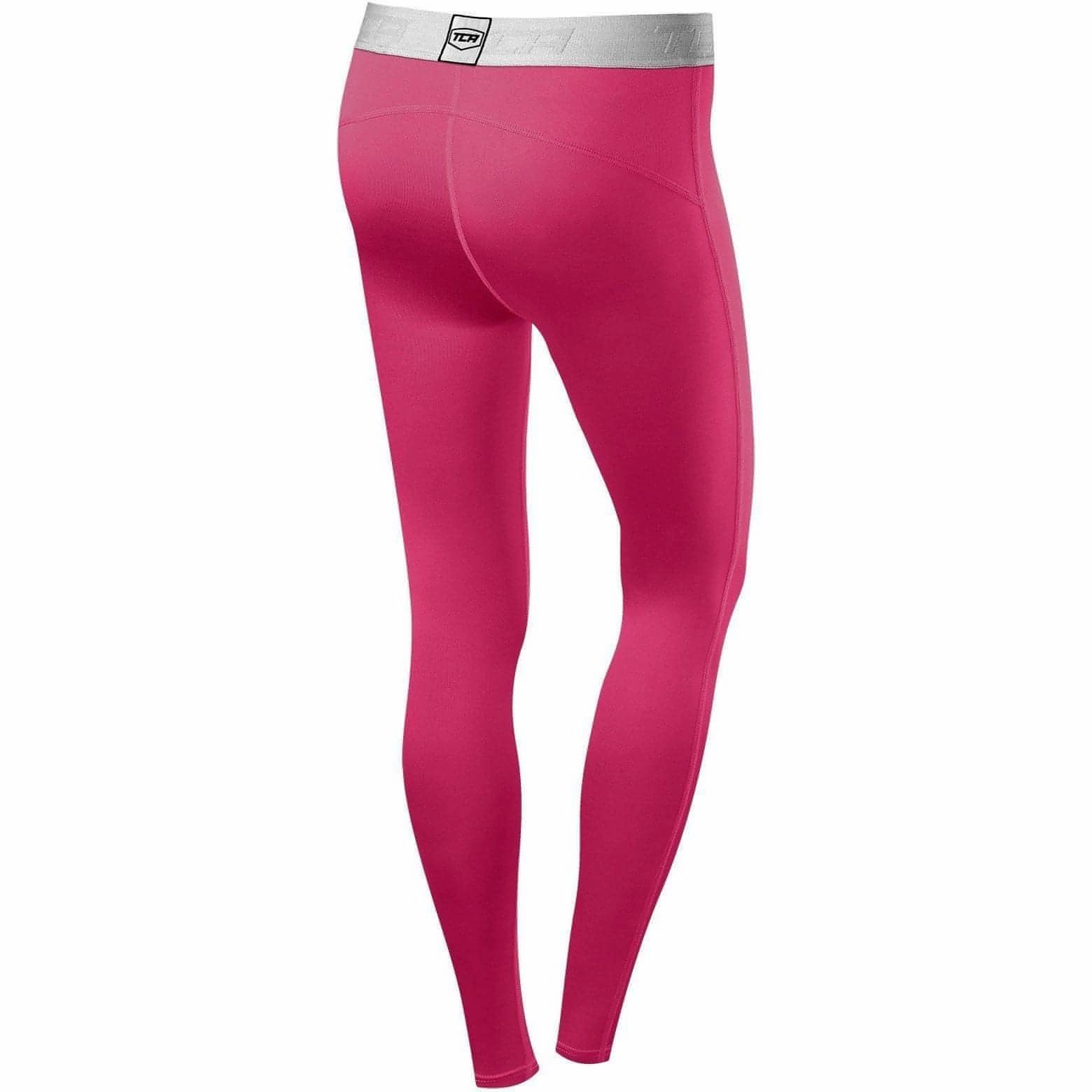 Body Flex Budget Friendly Morning Stretch TCA Pro Performance Endurance Womens Long Running Tights - Pink