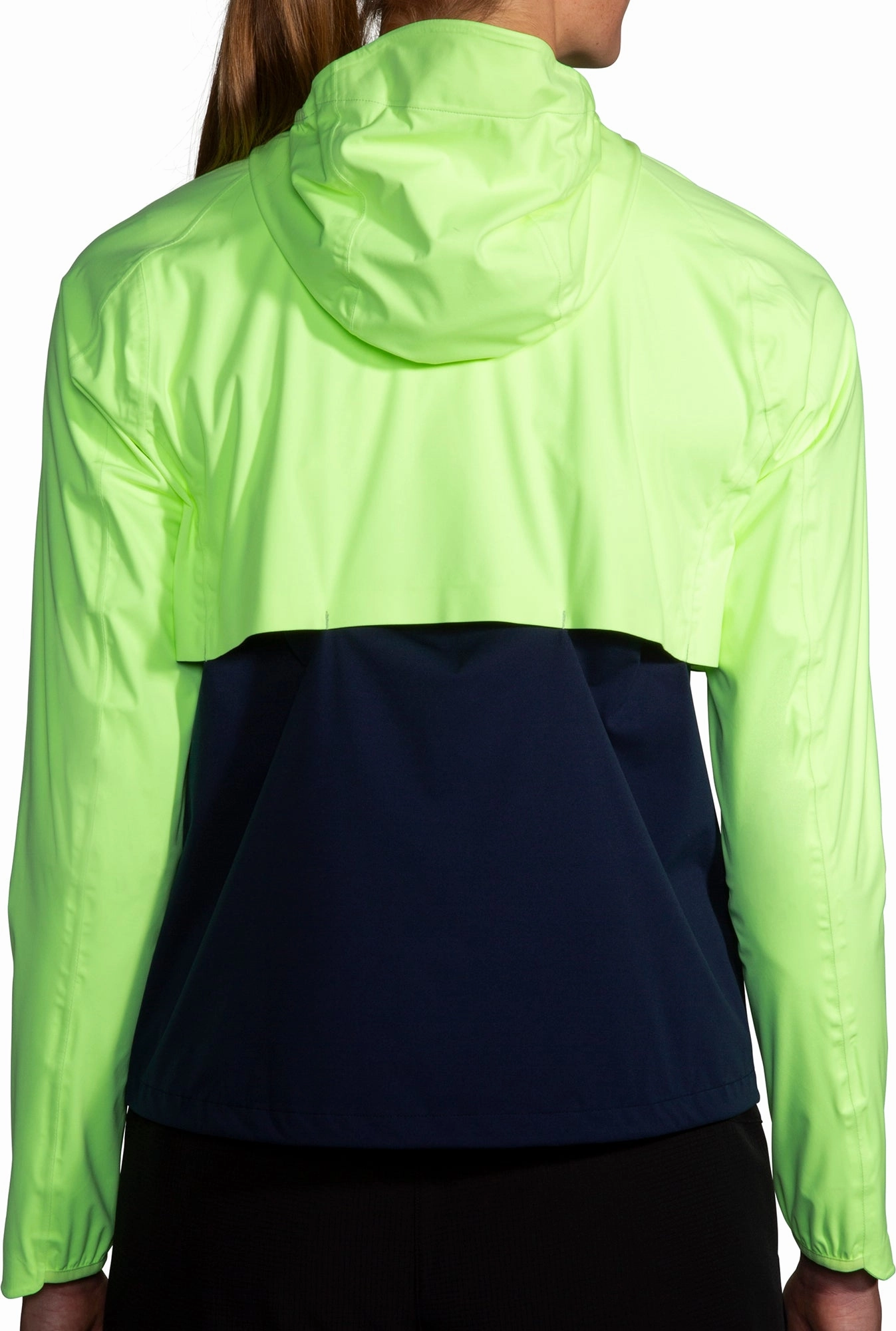 Patched Seamless Edging Brooks High Point Waterproof Womens Running Jacket - Green
