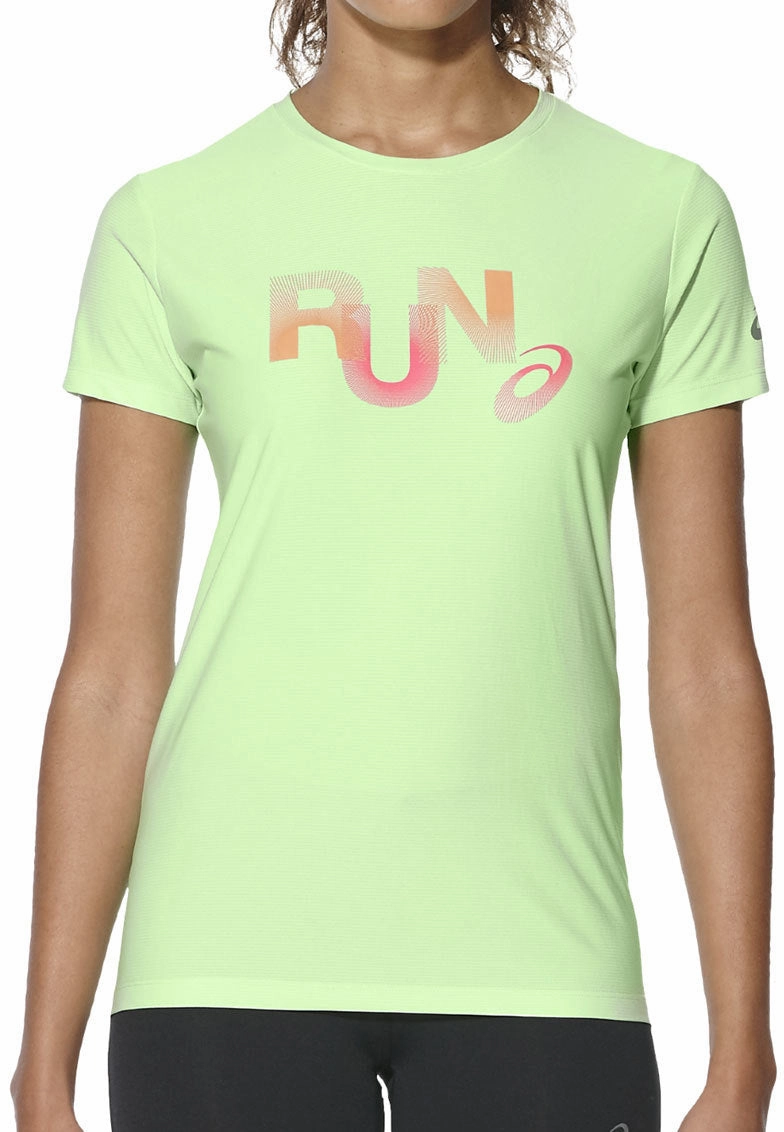 Cozy Stretch Asics Graphic Short Sleeve Womens Running Top - Green