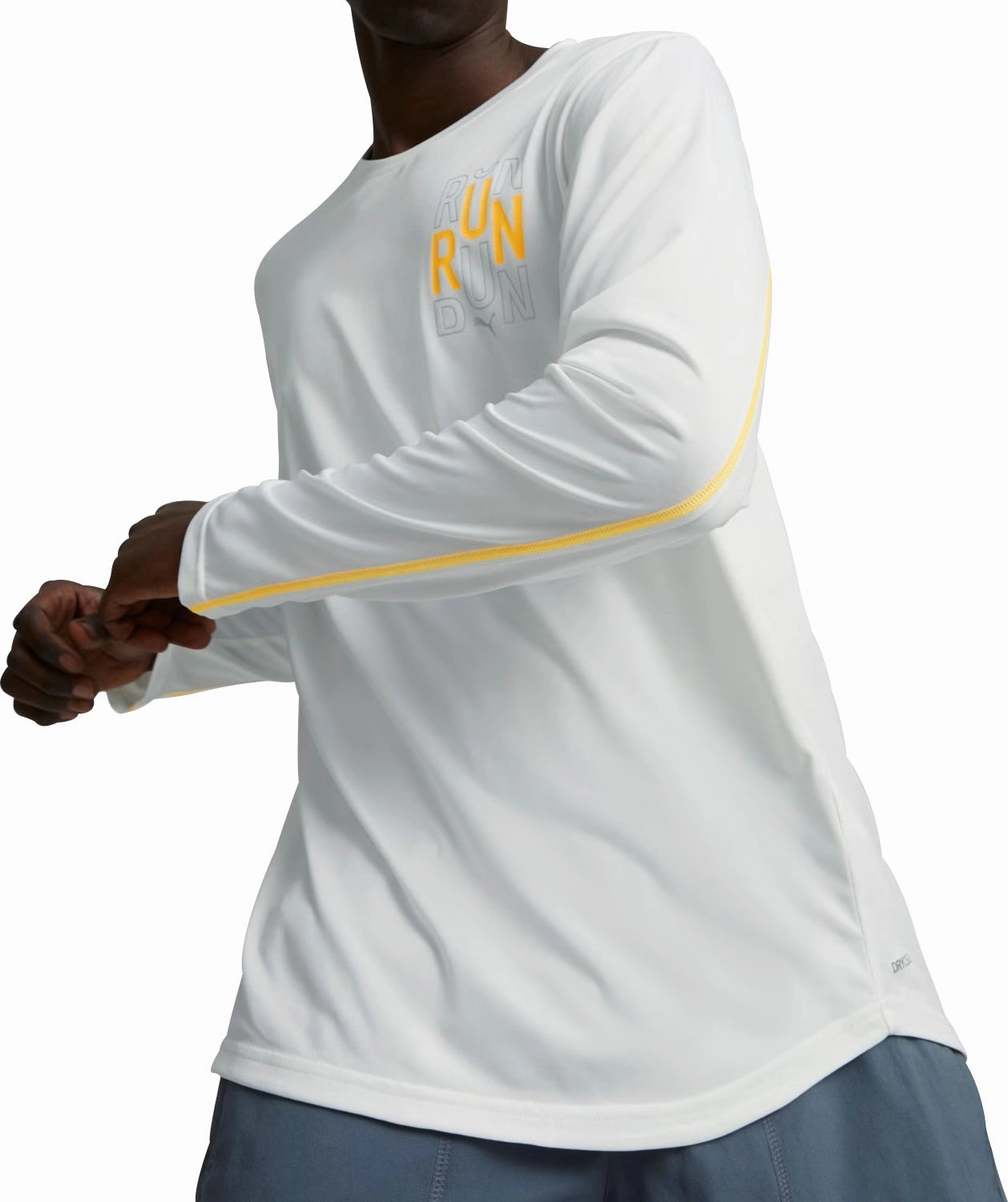 Baby shower gift Handmade Puma Run Graphic Long Sleeve Mens Running Top - White