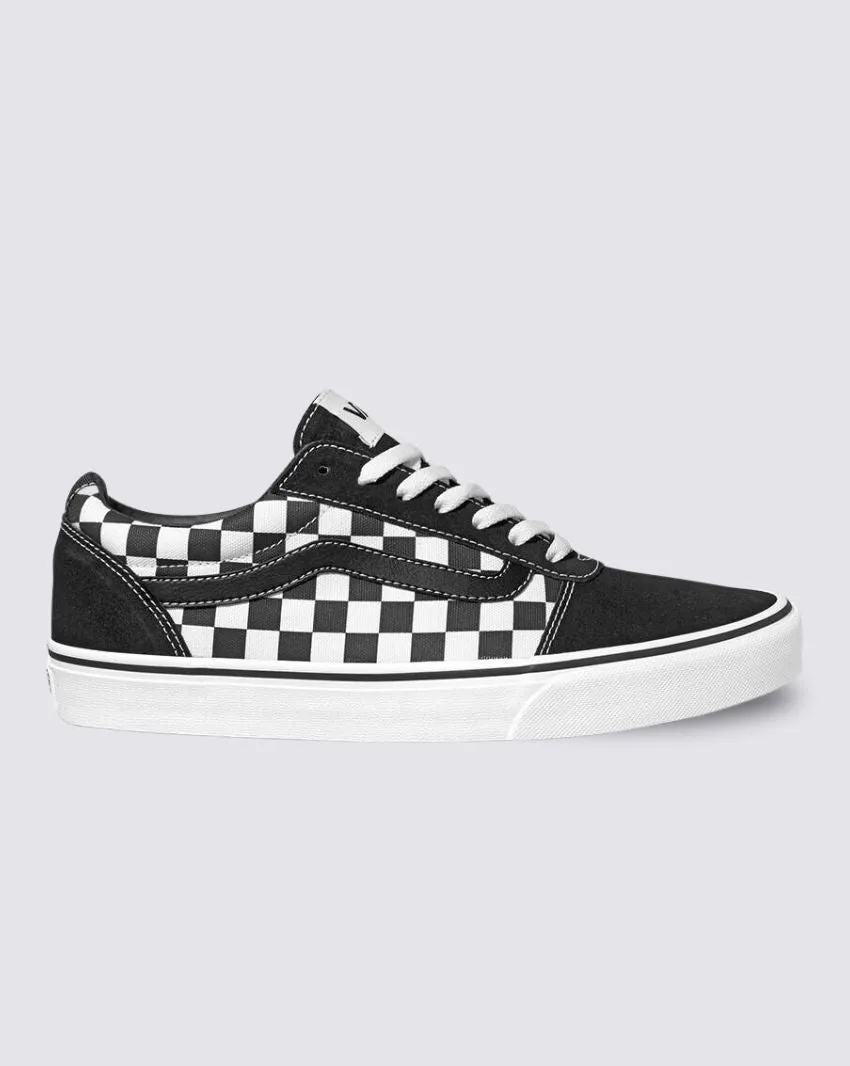Vans Men's Ward Lo Checkered Black/White Shoe All Time Flat Finish
