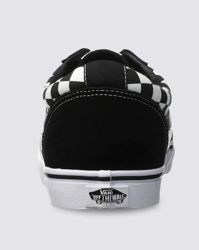 Vans Men's Ward Lo Checkered Black/White Shoe Block Step Metro Go