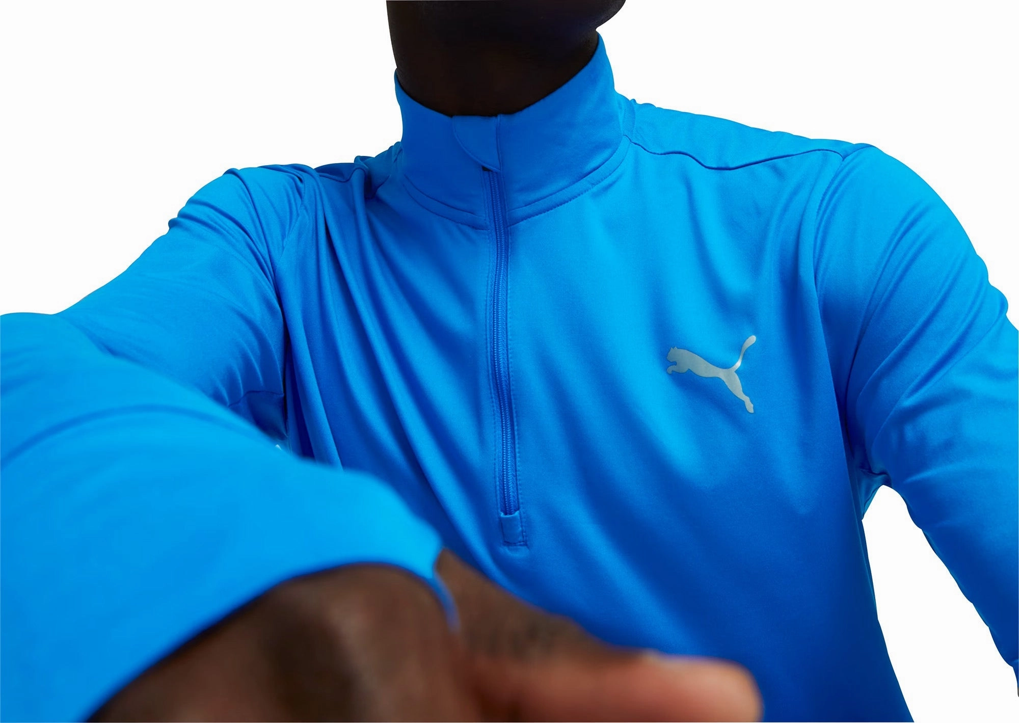 Puma Favourite Half Zip Long Sleeve Mens Running Top - Blue Vase