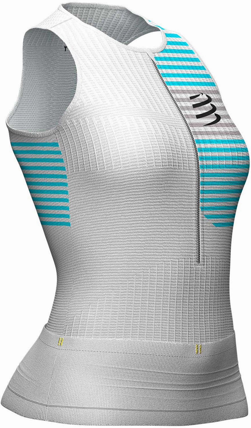 Thermo Regulating Fabric Compressport Tri Postural Half Zip Womens Running Vest Tank Top - White