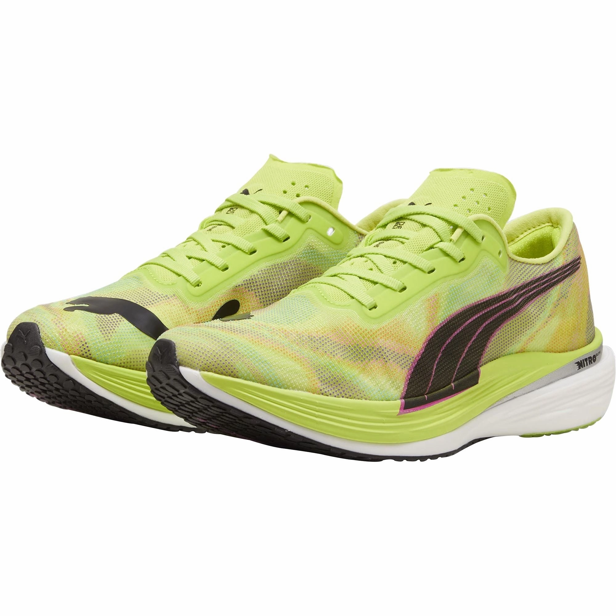 Hyperbolic Midsole Sculpting AdjustableStrap Puma Deviate Nitro Elite 2 Mens Running Shoes - Green
