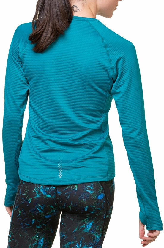 Ronhill Tech Winter Long Sleeve Womens Running Top - Blue Quick Dry Material
