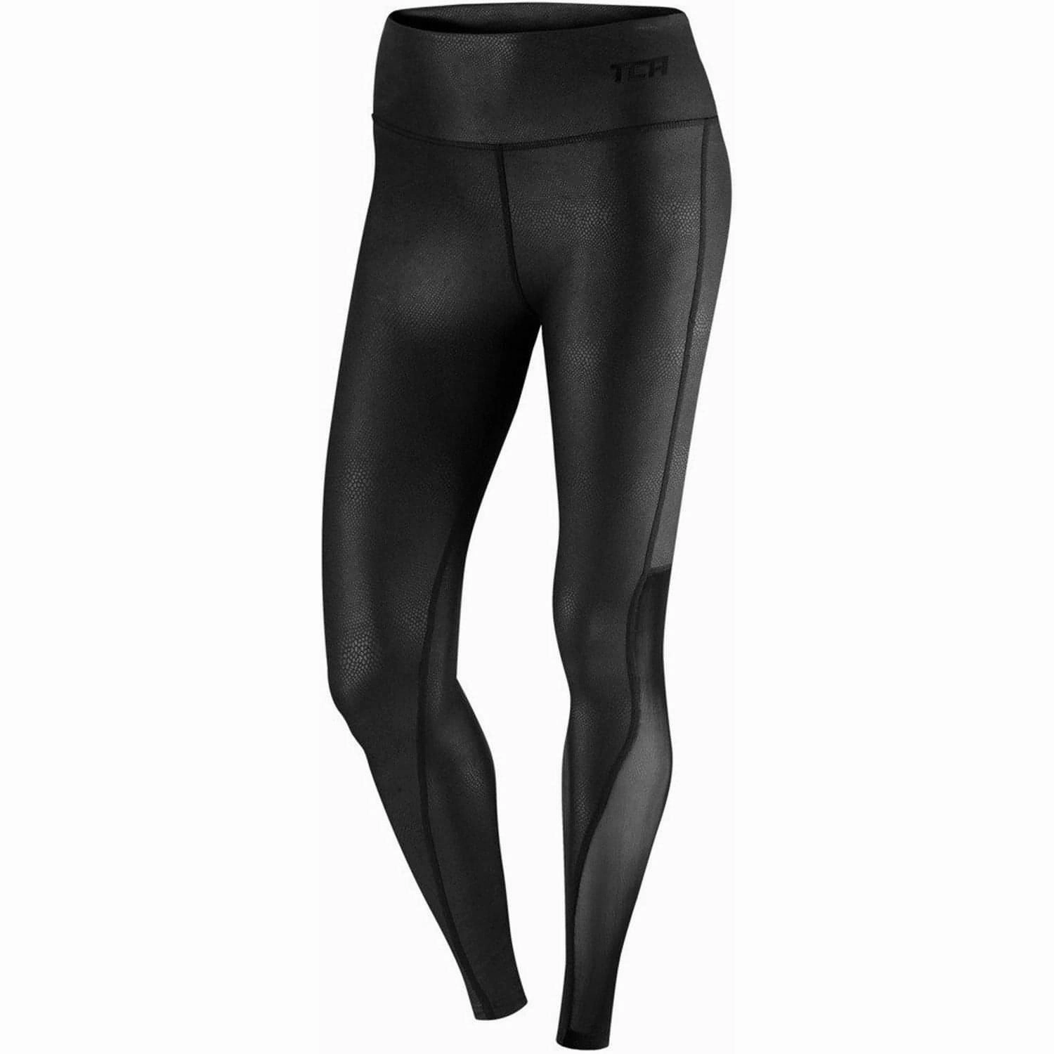 Casual Fit Wear Smooth Waist TCA Pro Performance MeshLuxe Womens Long Running Tights - Black