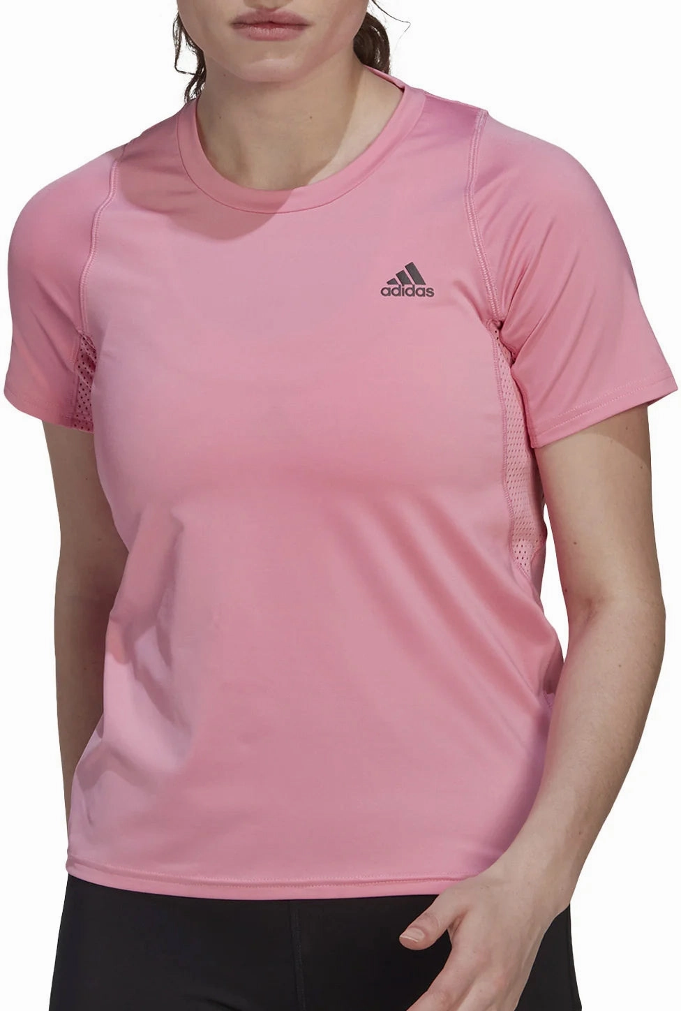 Versatile Fit adidas Run Fast PB Short Sleeve Womens Running Top - Pink