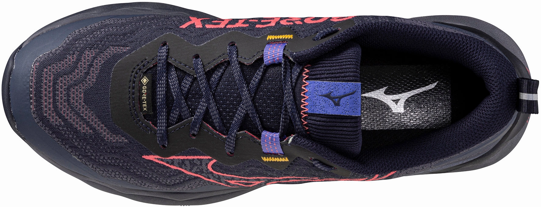 Mizuno Wave Daichi 9 GORE-TEX Womens Trail Running Shoes - Blue Carbon Neutral Materials bold - patterns shoes