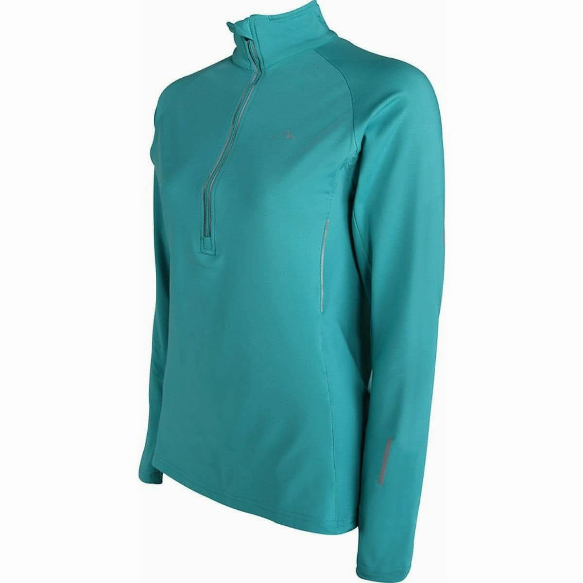 More Mile Vancouver Half Zip Long Sleeve Womens Running Top - Teal City related Storage